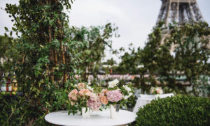 Paris river cruise party floral decor