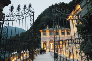 Lake Como wedding locations favorite Villa Pliana entrance