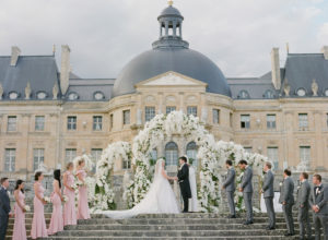 Château de Vaux-le-Vicomte wedding ceremony floral arches