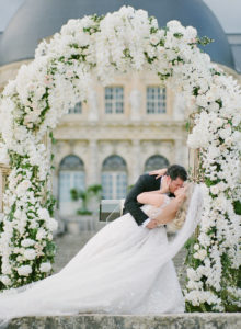 floral arch wedding ceremony