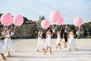 high fashion wedding chocolates in balloon baskets