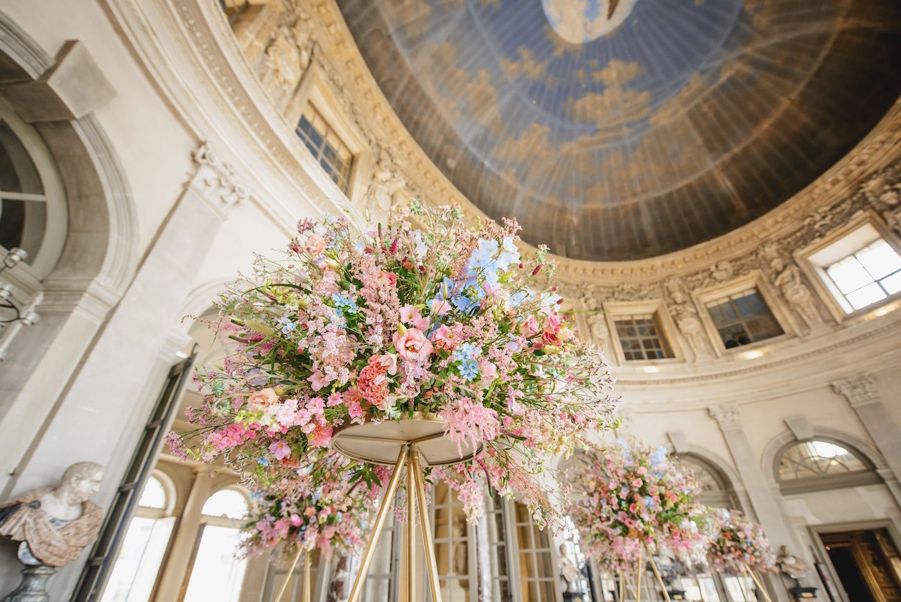 tall pastel floral centerpieces