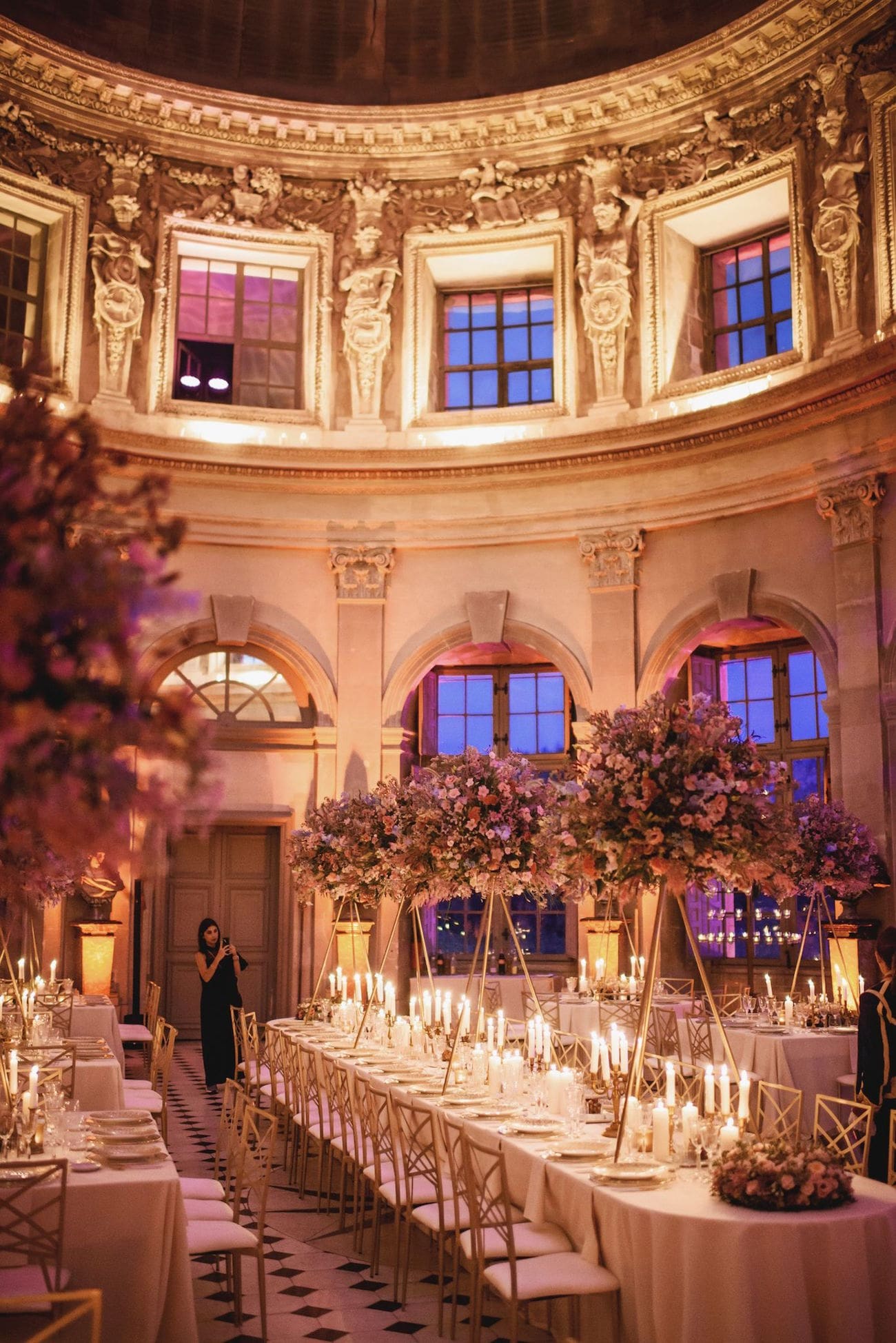 salon wedding reception at historic chateau