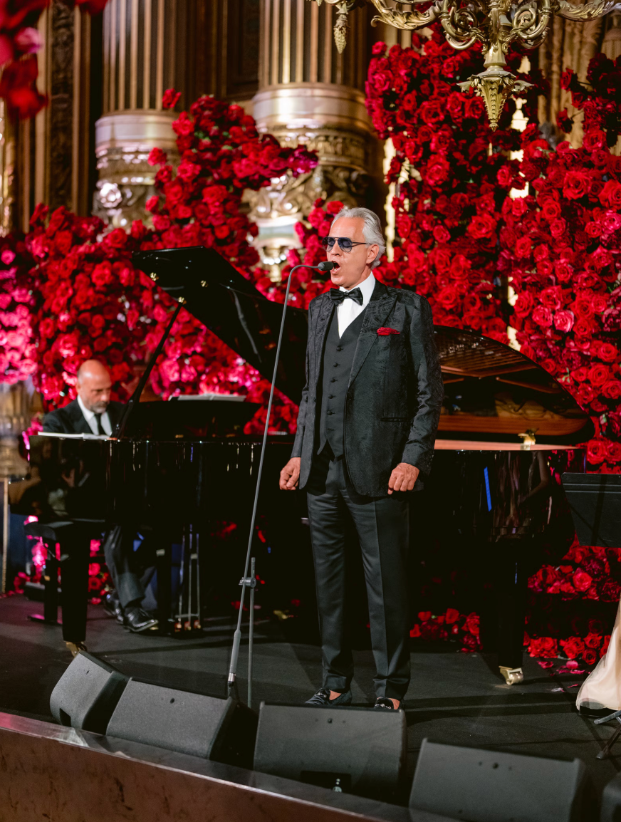 Andrea Bocelli performance at Opéra Garnier private event