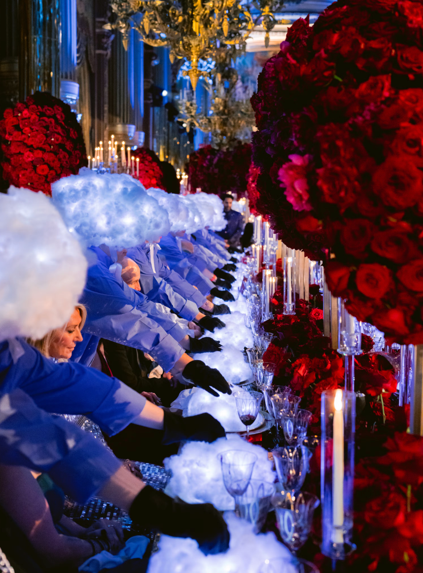 Surrealist dining experience at Paris rehearsal dinner